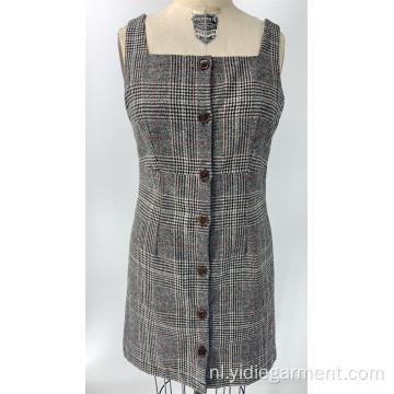 Dames Vintage geruite mouwloze jurk